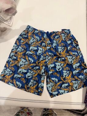 Vilebrequin Blue and Yellow Koala Print Kids Matching Swim Shorts and Shirt